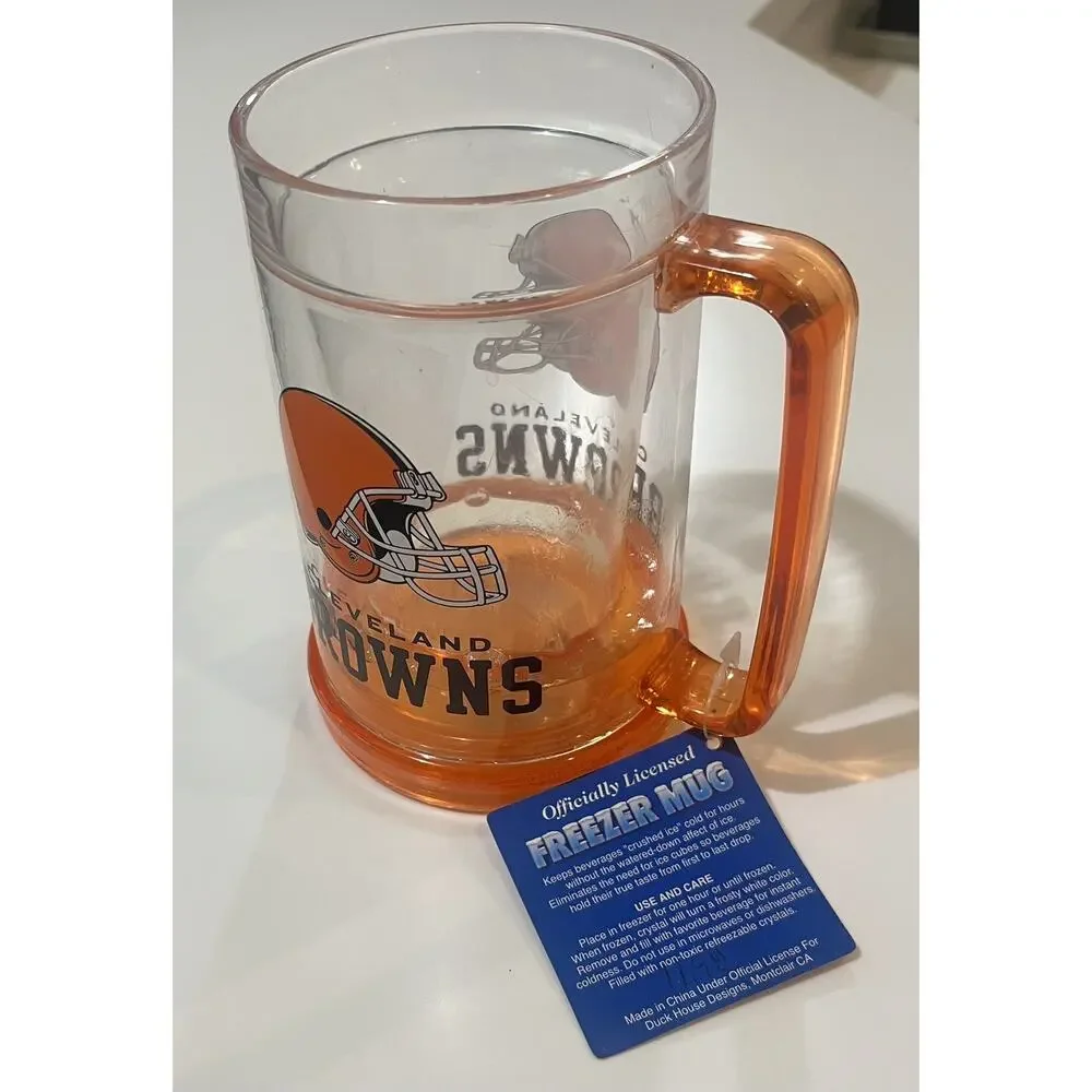 Cleveland Browns Cracked Ice Freezer Mug Duckhouse NFL Licensed Stein Cup Drink